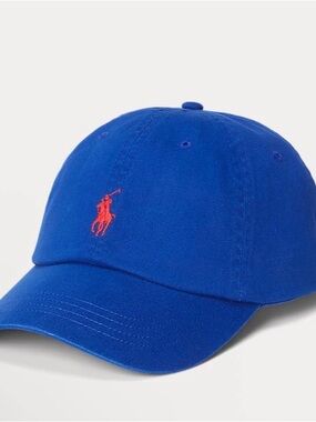 Ralph Lauren Polo Royal Blue Chino Baseball Cap Iconic Polo Horse Logo Adj